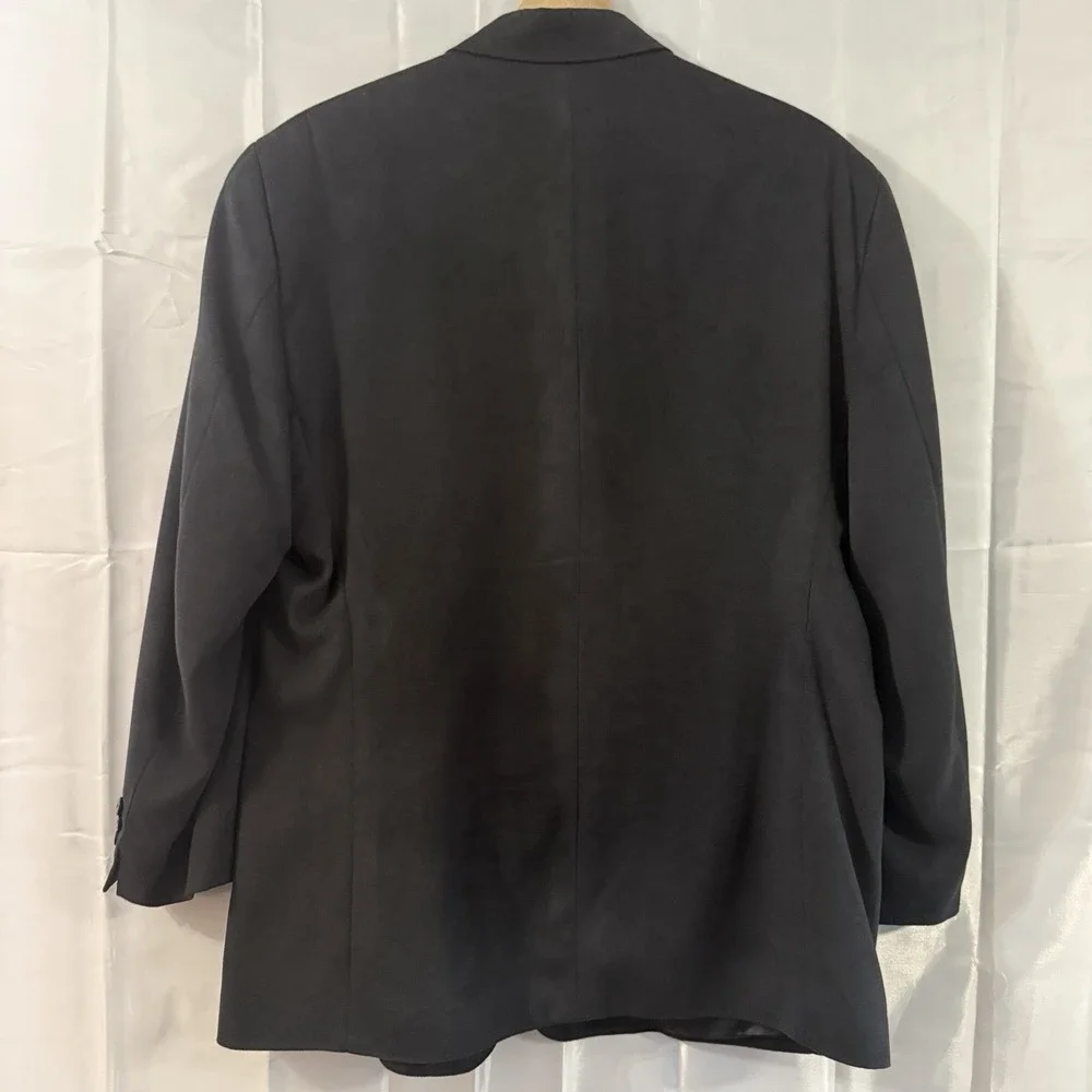 Vtg 98 Chaps Ralph Lauren Mens Black Micro Fiber Blazer Sport Coat 46 R Union